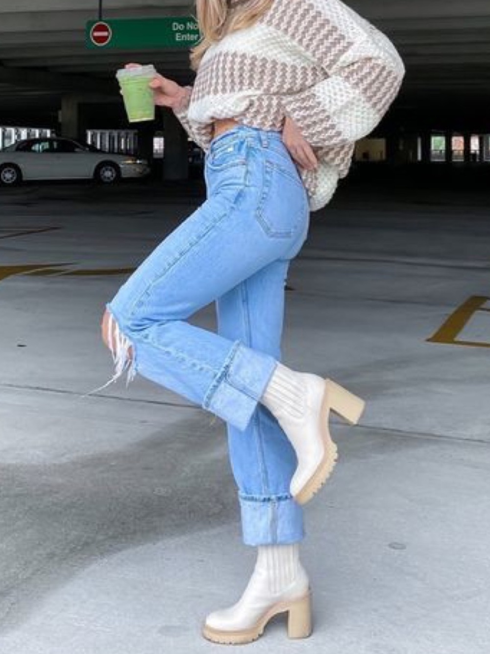 Steve Madden Womens Cream Chunky Heel Chelsea Boots
